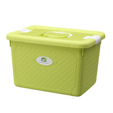 Fashionable Weave Design Plastic Storage Box with Handle (SLSN044)